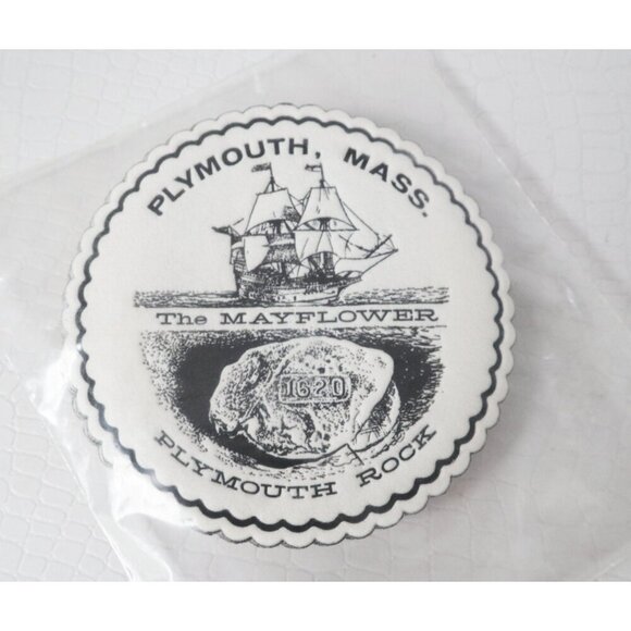 16 Vintage Plymouth Massachusetts The Mayflower Coasters Japan Barware 1960s NOS - Picture 2 of 3